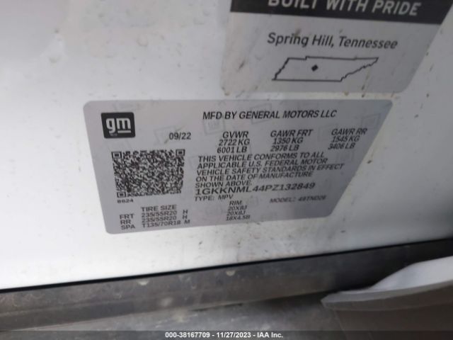 Photo 8 VIN: 1GKKNML44PZ132849 - GMC ACADIA 