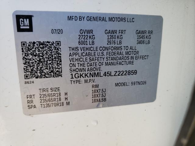 Photo 9 VIN: 1GKKNML45LZ222859 - GMC ACADIA SLT 