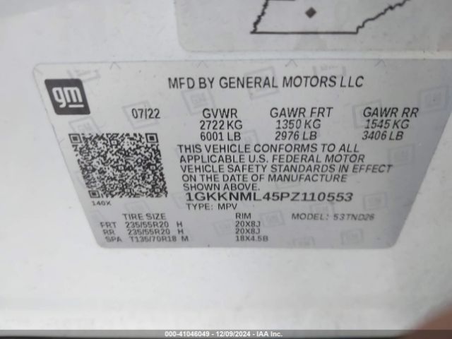 Photo 8 VIN: 1GKKNML45PZ110553 - GMC ACADIA 