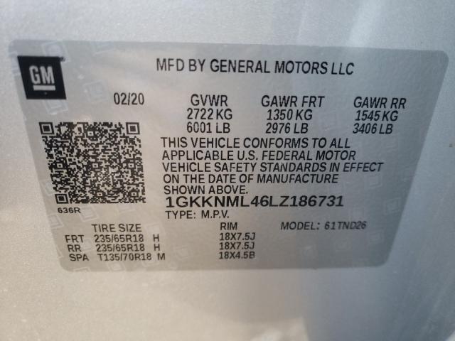 Photo 9 VIN: 1GKKNML46LZ186731 - GMC ACADIA SLT 