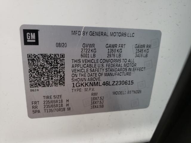 Photo 9 VIN: 1GKKNML46LZ230615 - GMC ACADIA SLT 