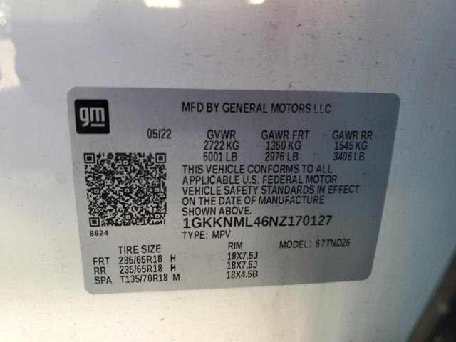 Photo 12 VIN: 1GKKNML46NZ170127 - GMC ACADIA 