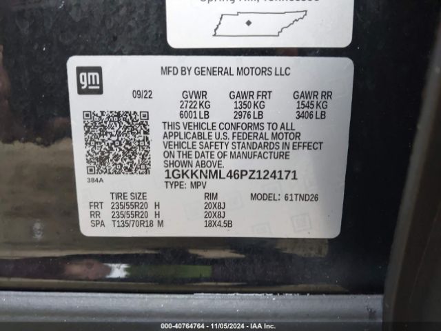 Photo 8 VIN: 1GKKNML46PZ124171 - GMC ACADIA 