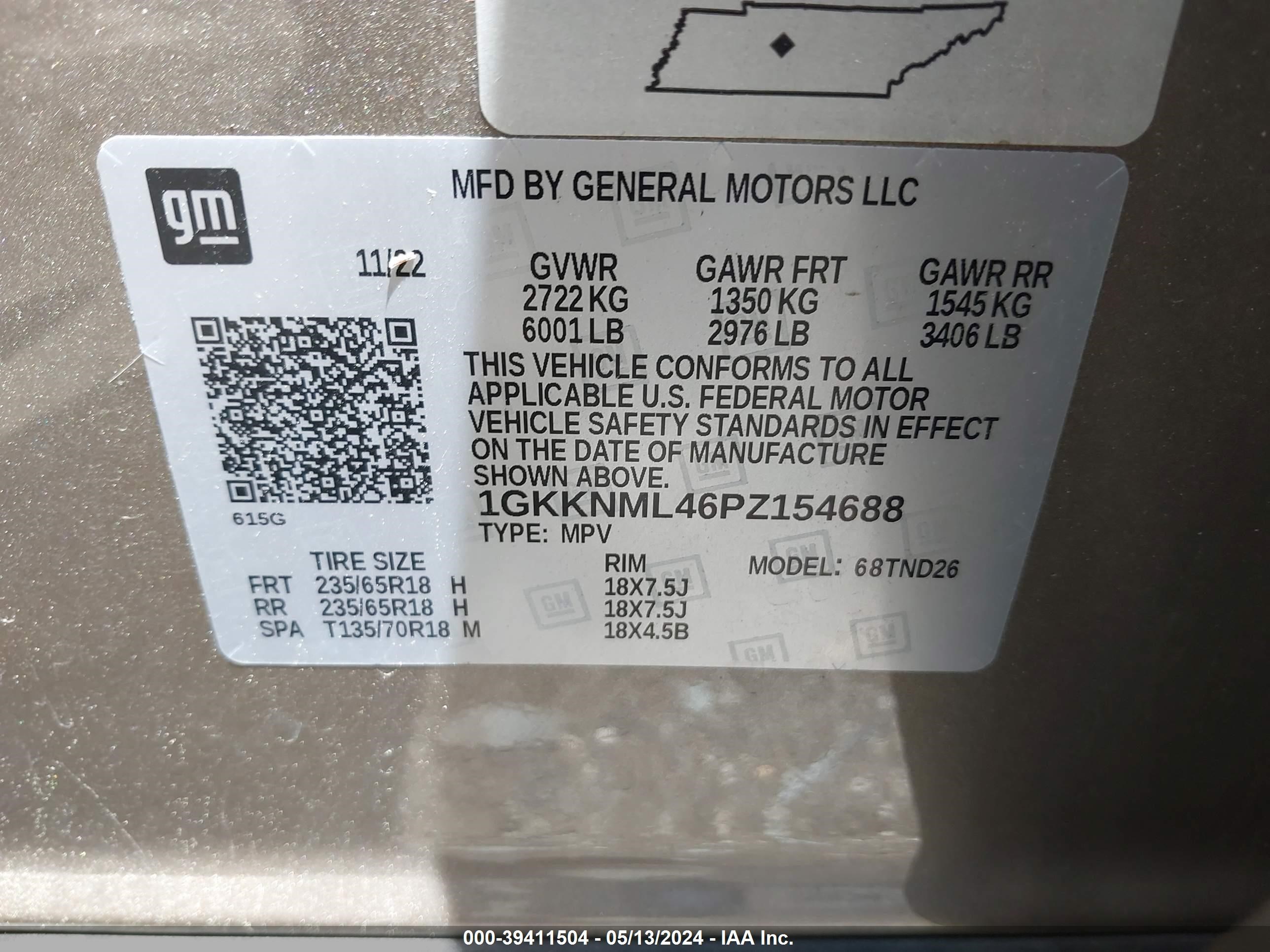 Photo 8 VIN: 1GKKNML46PZ154688 - GMC ACADIA 