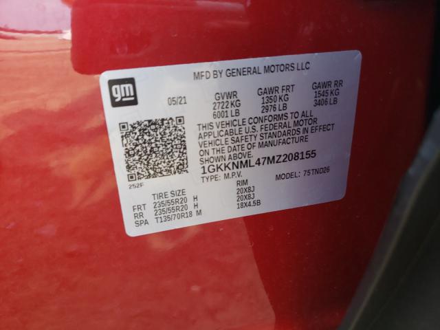 Photo 9 VIN: 1GKKNML47MZ208155 - GMC ACADIA SLT 