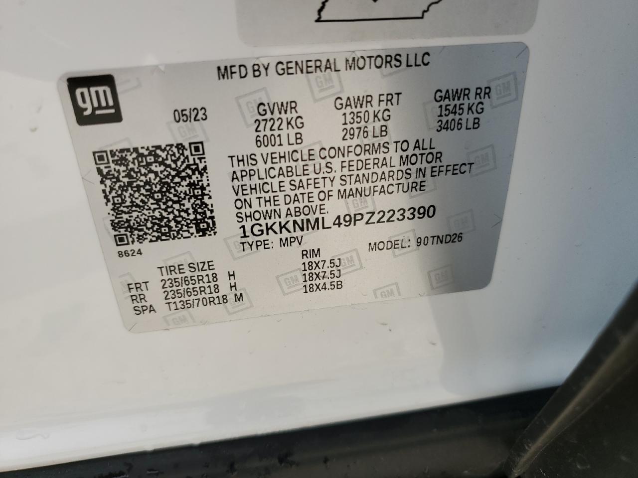 Photo 13 VIN: 1GKKNML49PZ223390 - GMC ACADIA 