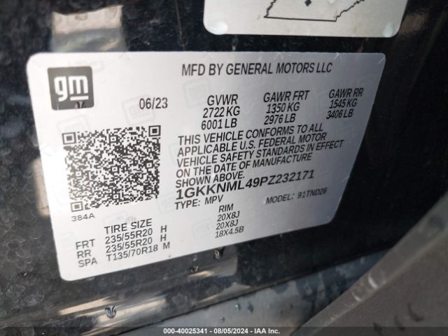 Photo 8 VIN: 1GKKNML49PZ232171 - GMC ACADIA 