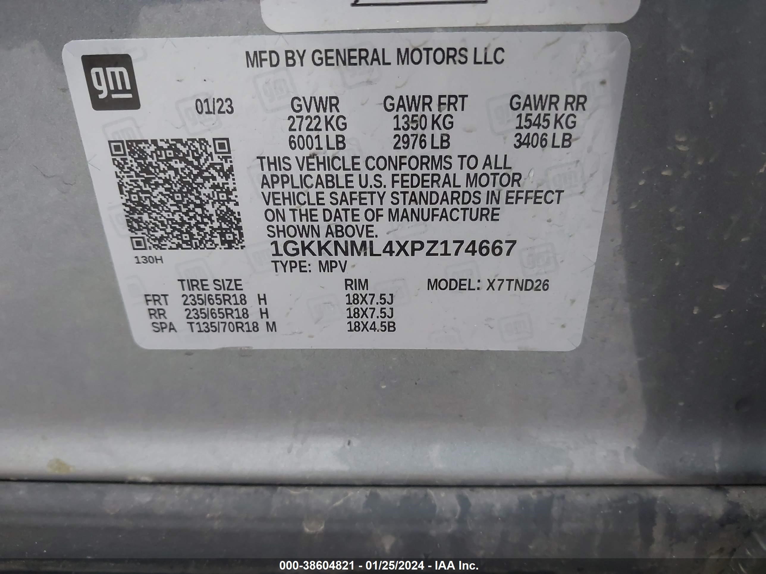 Photo 8 VIN: 1GKKNML4XPZ174667 - GMC ACADIA 