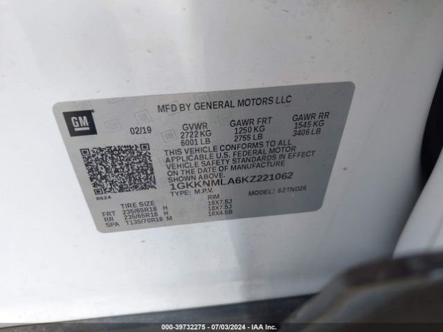 Photo 8 VIN: 1GKKNMLA6KZ221062 - GMC ACADIA 