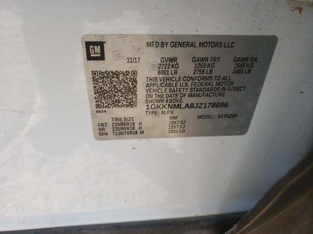 Photo 12 VIN: 1GKKNMLA8JZ178696 - GMC ACADIA SLT 