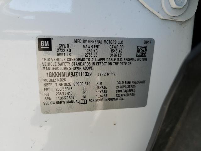 Photo 9 VIN: 1GKKNMLA9JZ111329 - GMC ACADIA SLT 