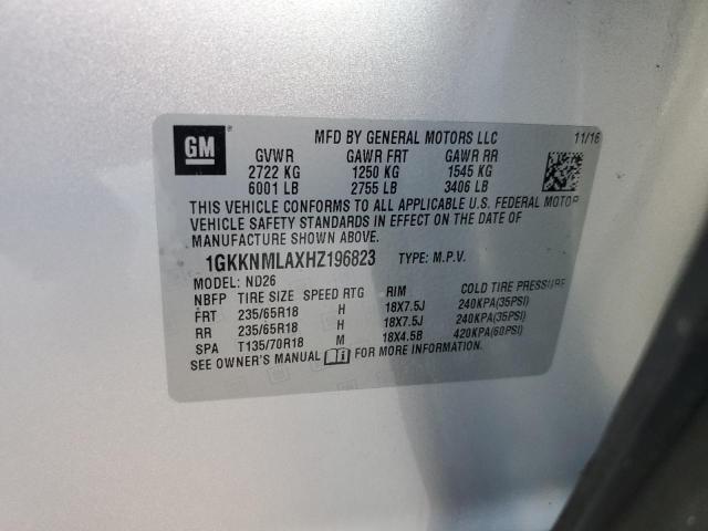 Photo 12 VIN: 1GKKNMLAXHZ196823 - GMC ACADIA SLT 