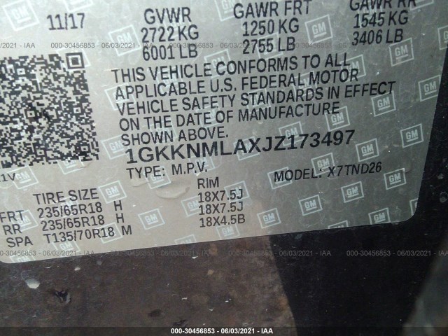 Photo 8 VIN: 1GKKNMLAXJZ173497 - GMC ACADIA 