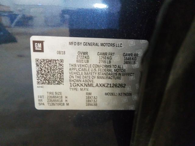 Photo 9 VIN: 1GKKNMLAXKZ126262 - GMC ACADIA SLT 