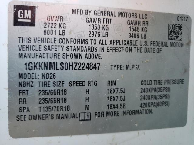 Photo 12 VIN: 1GKKNMLS0HZ224847 - GMC ACADIA 