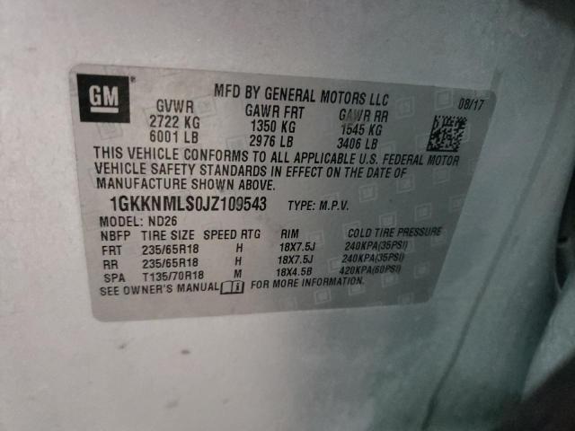 Photo 9 VIN: 1GKKNMLS0JZ109543 - GMC ACADIA SLT 