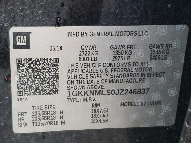 Photo 9 VIN: 1GKKNMLS0JZ246837 - GMC ACADIA SLT 