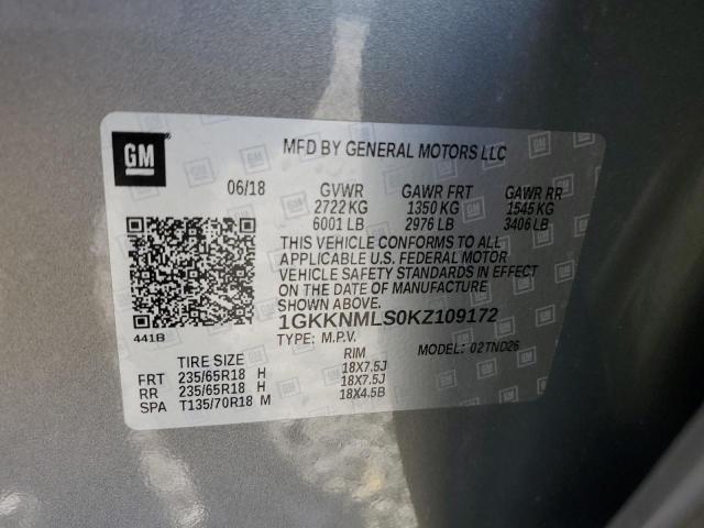 Photo 13 VIN: 1GKKNMLS0KZ109172 - GMC ACADIA SLT 