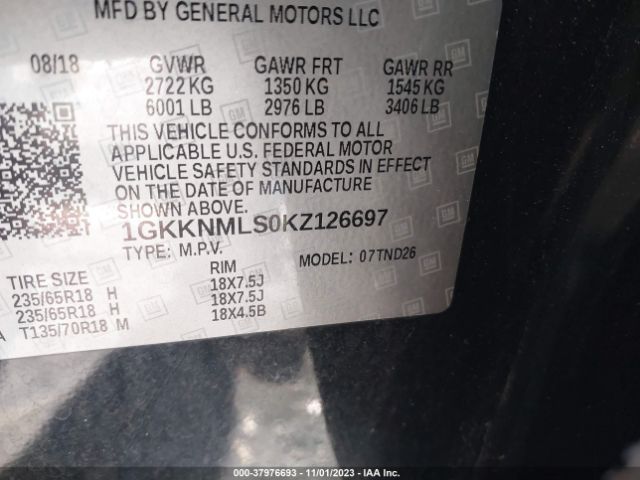 Photo 8 VIN: 1GKKNMLS0KZ126697 - GMC ACADIA 