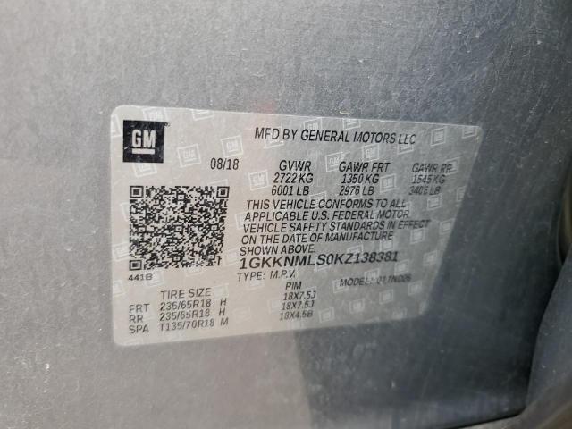 Photo 11 VIN: 1GKKNMLS0KZ138381 - GMC ACADIA 