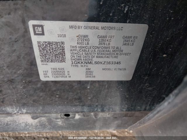 Photo 8 VIN: 1GKKNMLS0KZ163345 - GMC ACADIA 