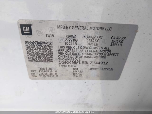 Photo 8 VIN: 1GKKNMLS0LZ144912 - GMC ACADIA 