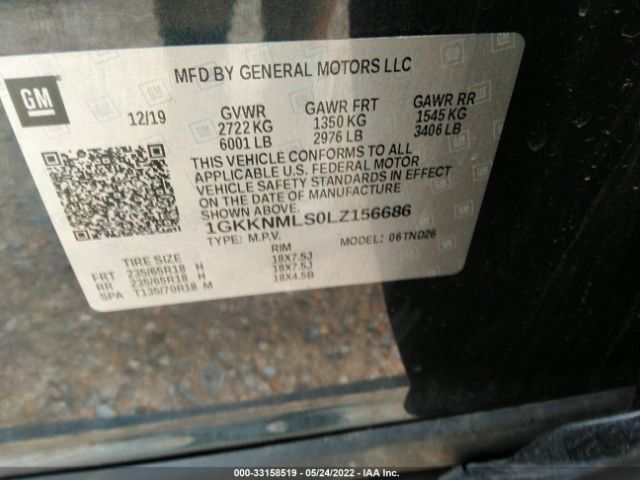 Photo 8 VIN: 1GKKNMLS0LZ156686 - GMC ACADIA 