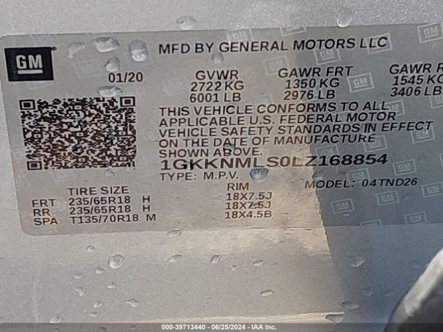 Photo 8 VIN: 1GKKNMLS0LZ168854 - GMC ACADIA 