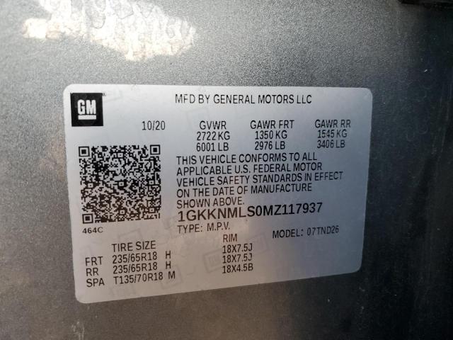 Photo 12 VIN: 1GKKNMLS0MZ117937 - GMC ACADIA SLT 