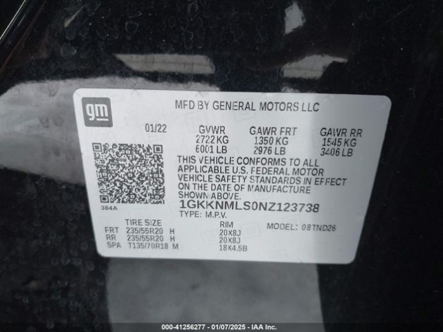 Photo 8 VIN: 1GKKNMLS0NZ123738 - GMC ACADIA 