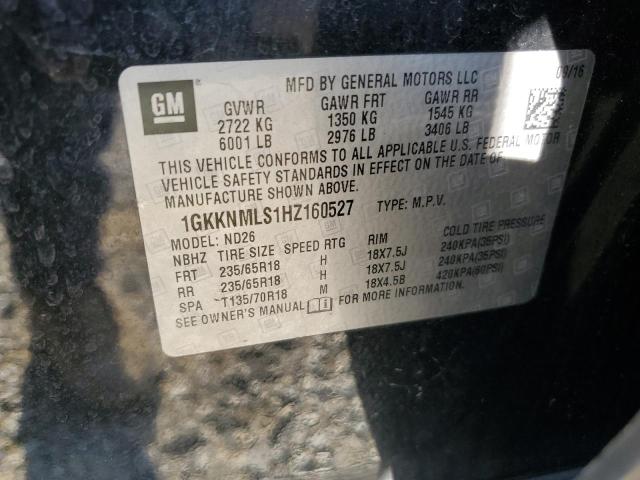 Photo 12 VIN: 1GKKNMLS1HZ160527 - GMC ACADIA SLT 