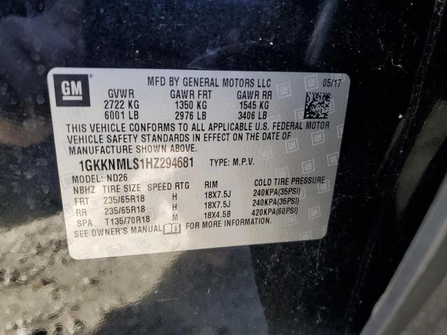 Photo 12 VIN: 1GKKNMLS1HZ294681 - GMC ACADIA SLT 