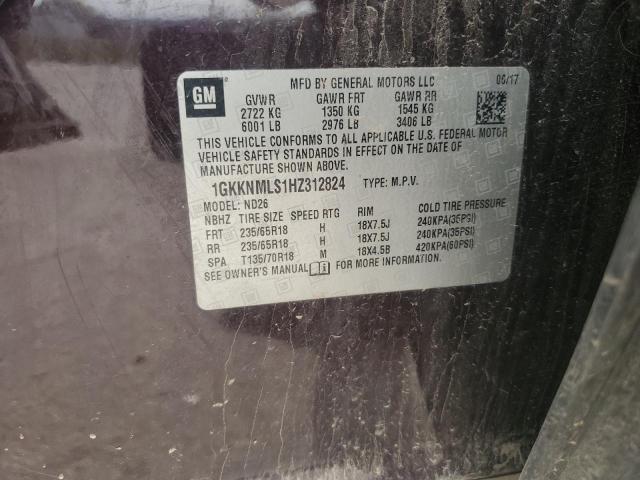 Photo 12 VIN: 1GKKNMLS1HZ312824 - GMC ACADIA SLT 