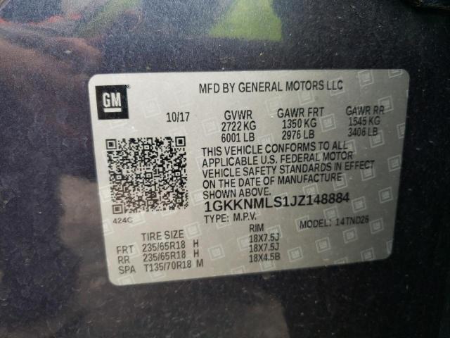 Photo 9 VIN: 1GKKNMLS1JZ148884 - GMC ACADIA SLT 