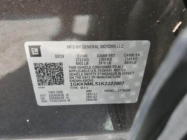 Photo 9 VIN: 1GKKNMLS1KZ222807 - GMC ACADIA SLT 