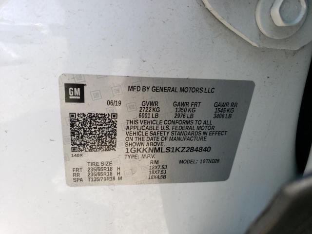 Photo 12 VIN: 1GKKNMLS1KZ284840 - GMC ACADIA SLT 