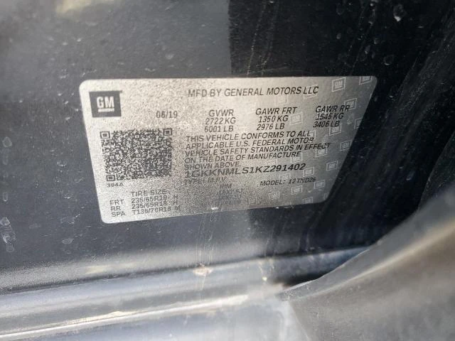 Photo 12 VIN: 1GKKNMLS1KZ291402 - GMC ACADIA SLT 