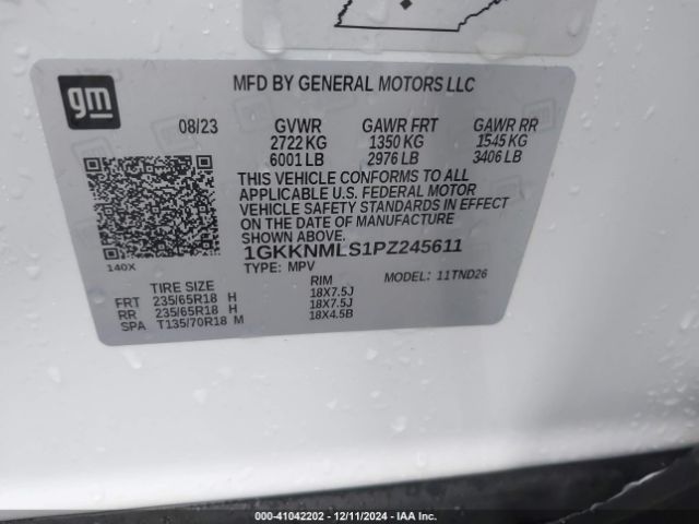 Photo 8 VIN: 1GKKNMLS1PZ245611 - GMC ACADIA 