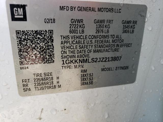 Photo 12 VIN: 1GKKNMLS2JZ213807 - GMC ACADIA SLT 