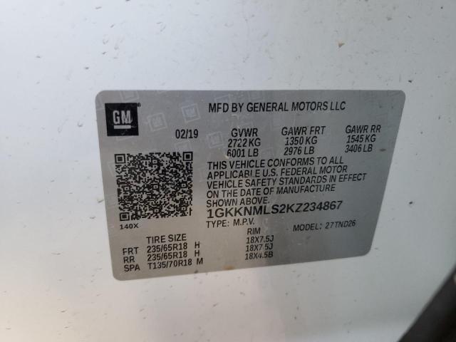 Photo 12 VIN: 1GKKNMLS2KZ234867 - GMC ACADIA SLT 