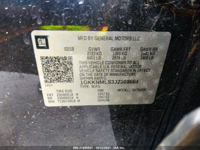 Photo 8 VIN: 1GKKNMLS3JZ208664 - GMC ACADIA 