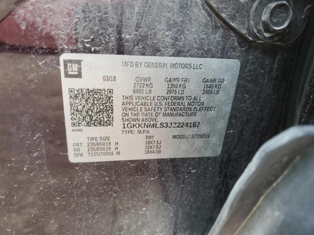 Photo 12 VIN: 1GKKNMLS3JZ224167 - GMC ACADIA SLT 