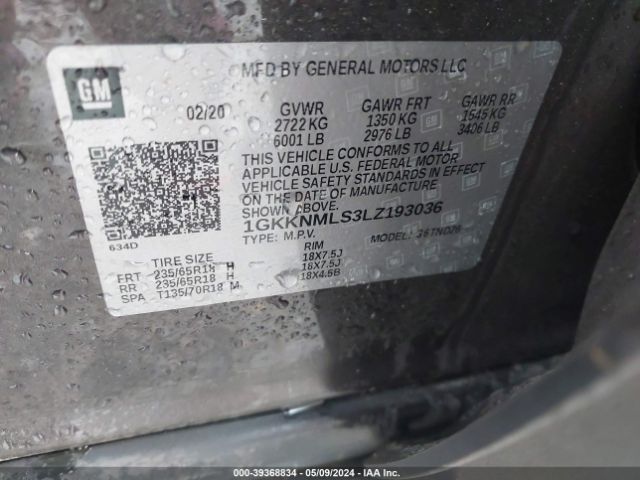 Photo 8 VIN: 1GKKNMLS3LZ193036 - GMC ACADIA 