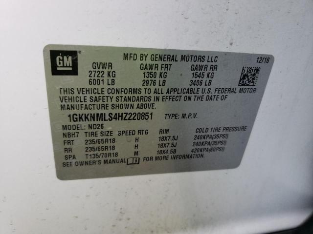 Photo 12 VIN: 1GKKNMLS4HZ220851 - GMC ACADIA SLT 