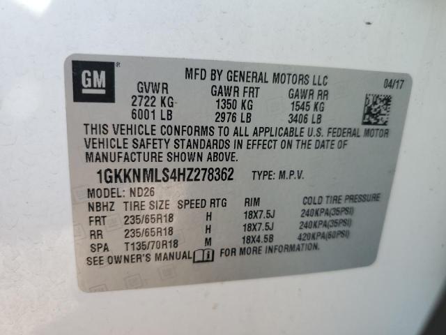 Photo 12 VIN: 1GKKNMLS4HZ278362 - GMC ACADIA SLT 