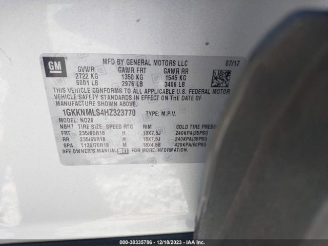 Photo 8 VIN: 1GKKNMLS4HZ323770 - GMC ACADIA 