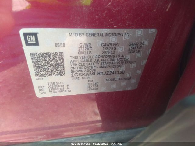 Photo 8 VIN: 1GKKNMLS4JZ241138 - GMC ACADIA 