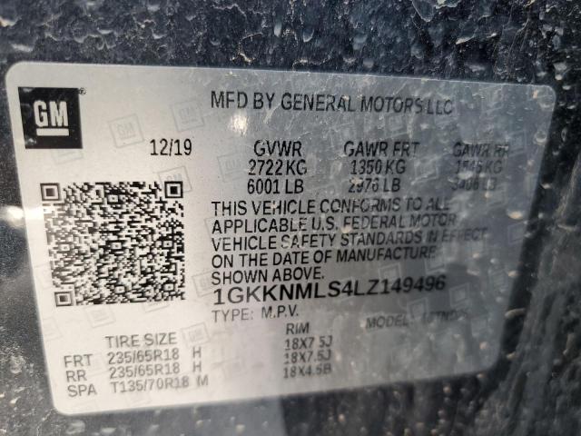 Photo 12 VIN: 1GKKNMLS4LZ149496 - GMC ACADIA SLT 