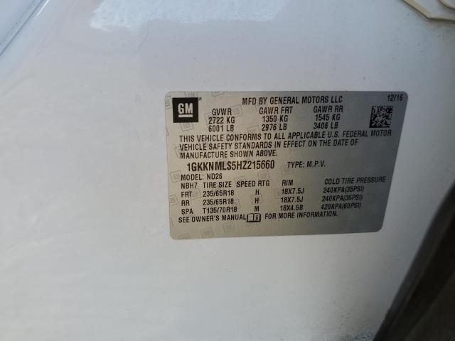 Photo 12 VIN: 1GKKNMLS5HZ215660 - GMC ACADIA SLT 