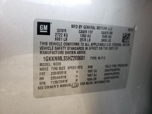 Photo 9 VIN: 1GKKNMLS5HZ260601 - GMC ACADIA SLT 